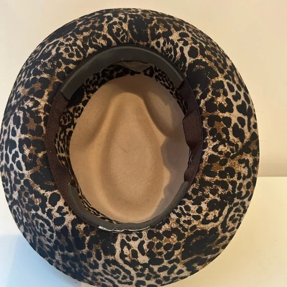 Grevi leopard Wool felt fedora Hat Women’s OS Made In Italy